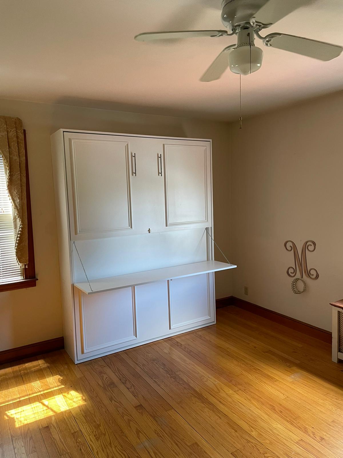 #17 Queen Size Solid Murphy Bed with Horizontal Desk