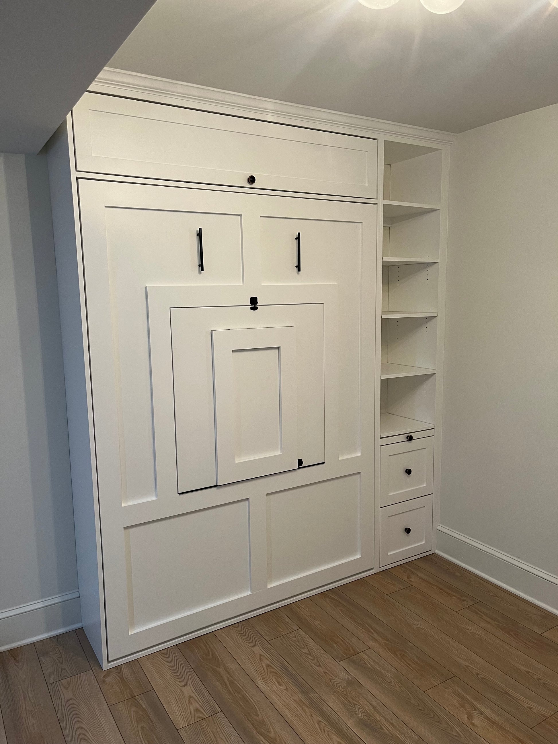 #11 Built-In Queen Size Murphy Bed with Upper and Side Storage