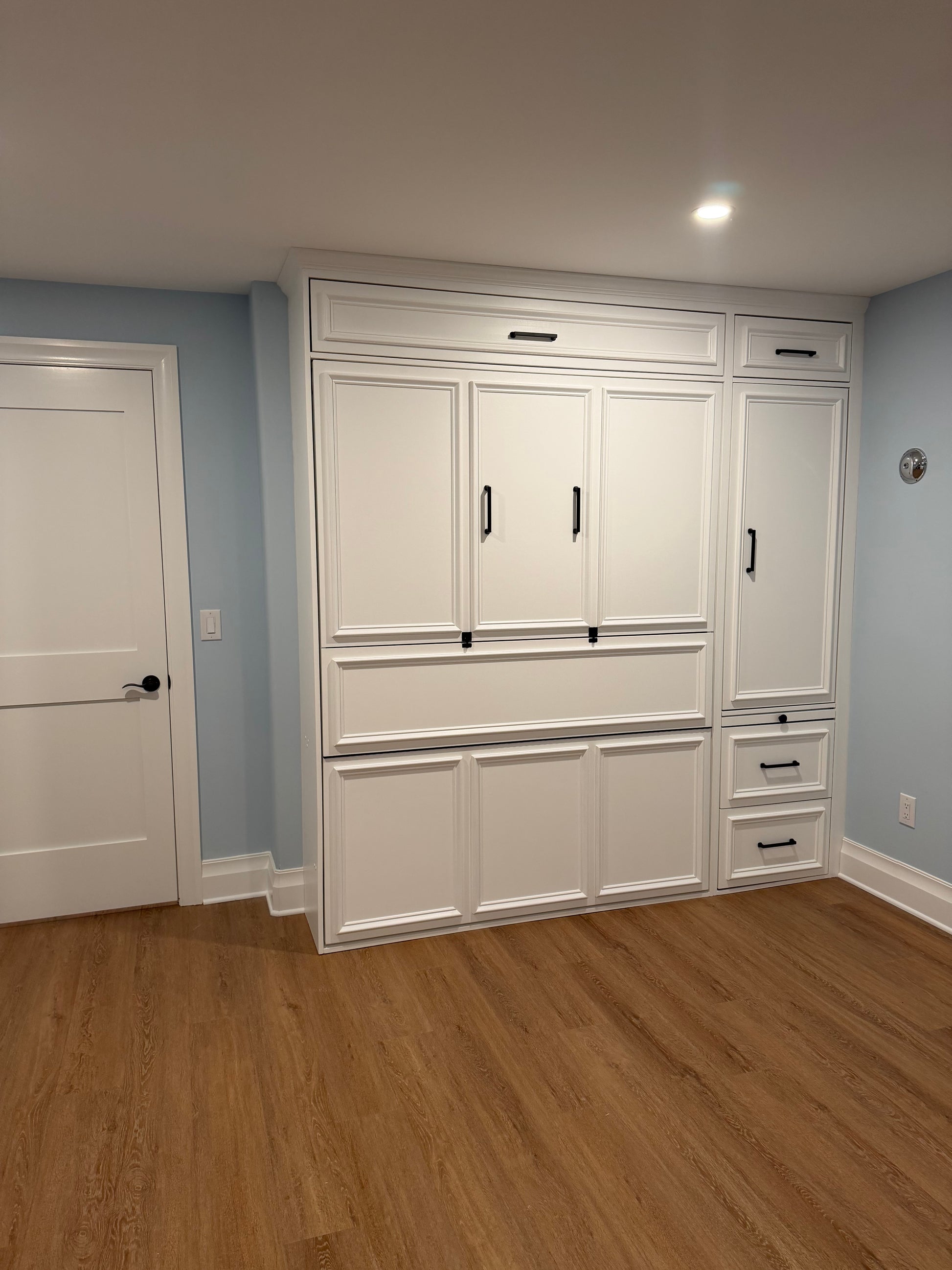 #09 Queen Murphy Bed with Horizontal Desk. Built-in with Swing up Doors