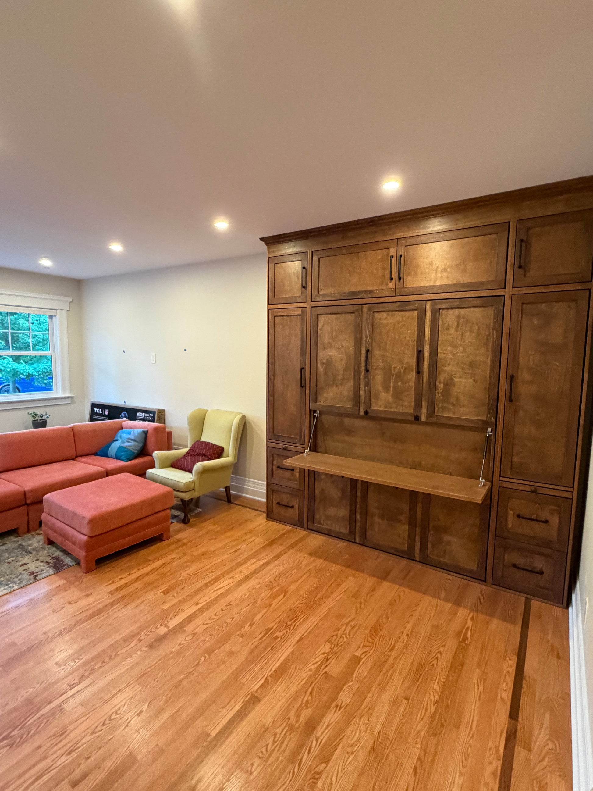 #10 Full Size Murphy Bed with Horizontal Desk. Plus Side and Upper Cabinets