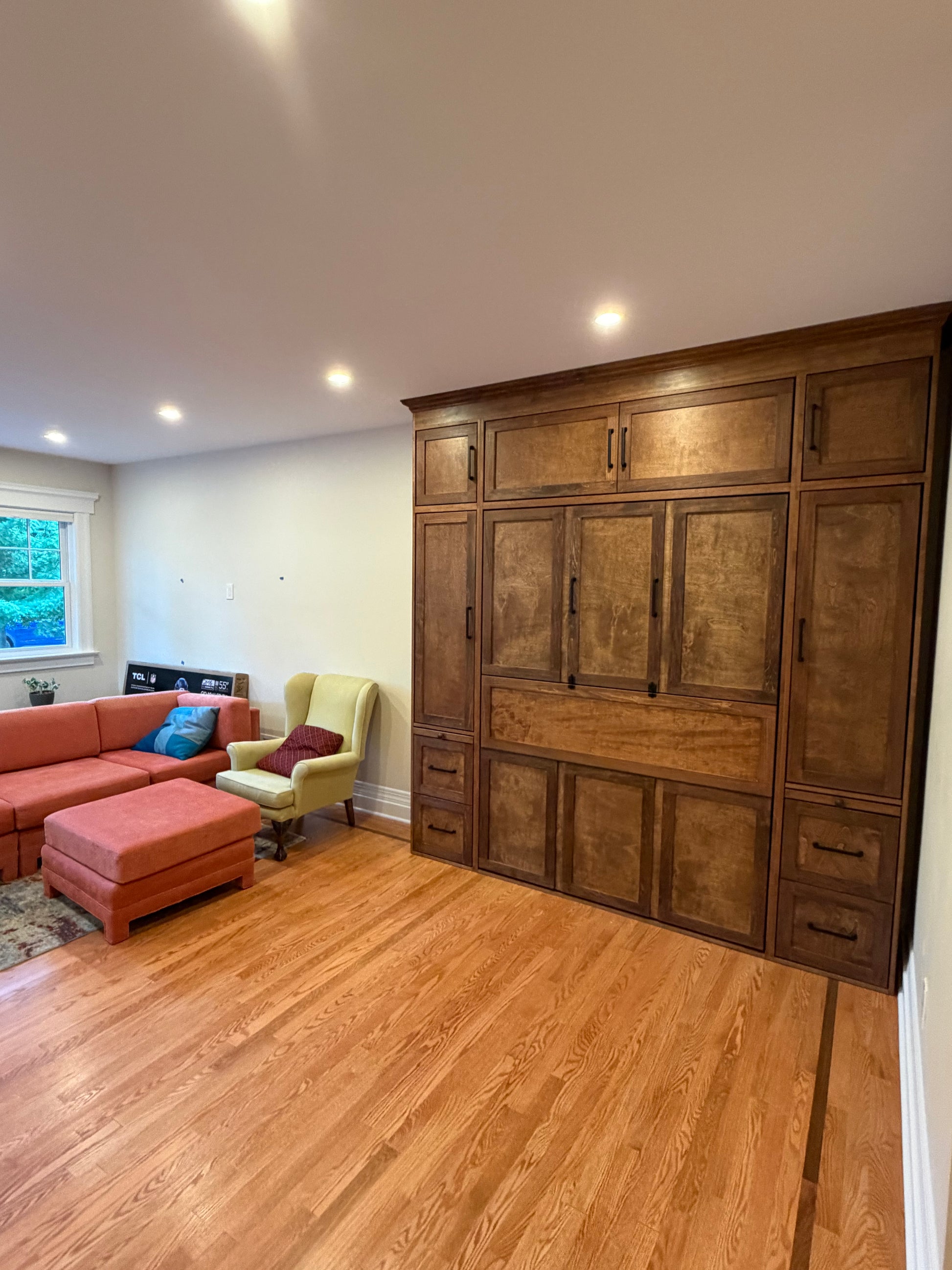 #10 Full Size Murphy Bed with Horizontal Desk. Plus Side and Upper Cabinets