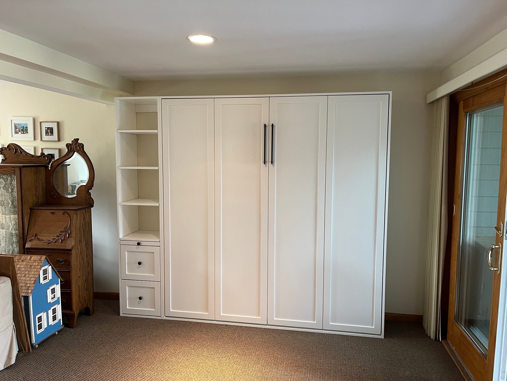 #24 King Size Murphy Bed with One Side Storage Cabinet