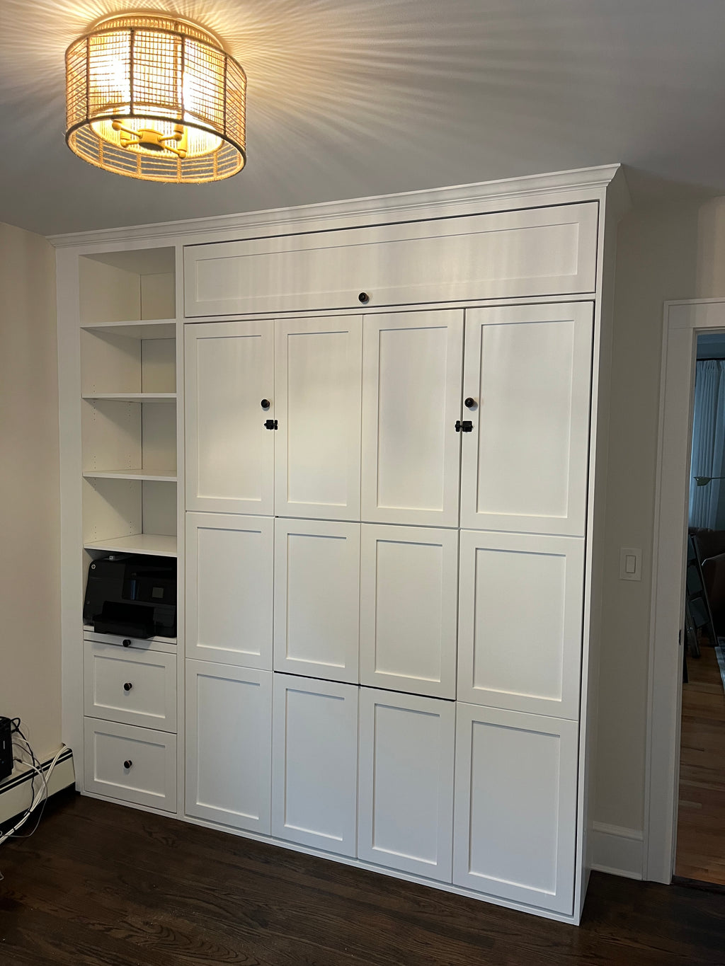 #11 Built-In Queen Size Murphy Bed with Upper and Side Storage