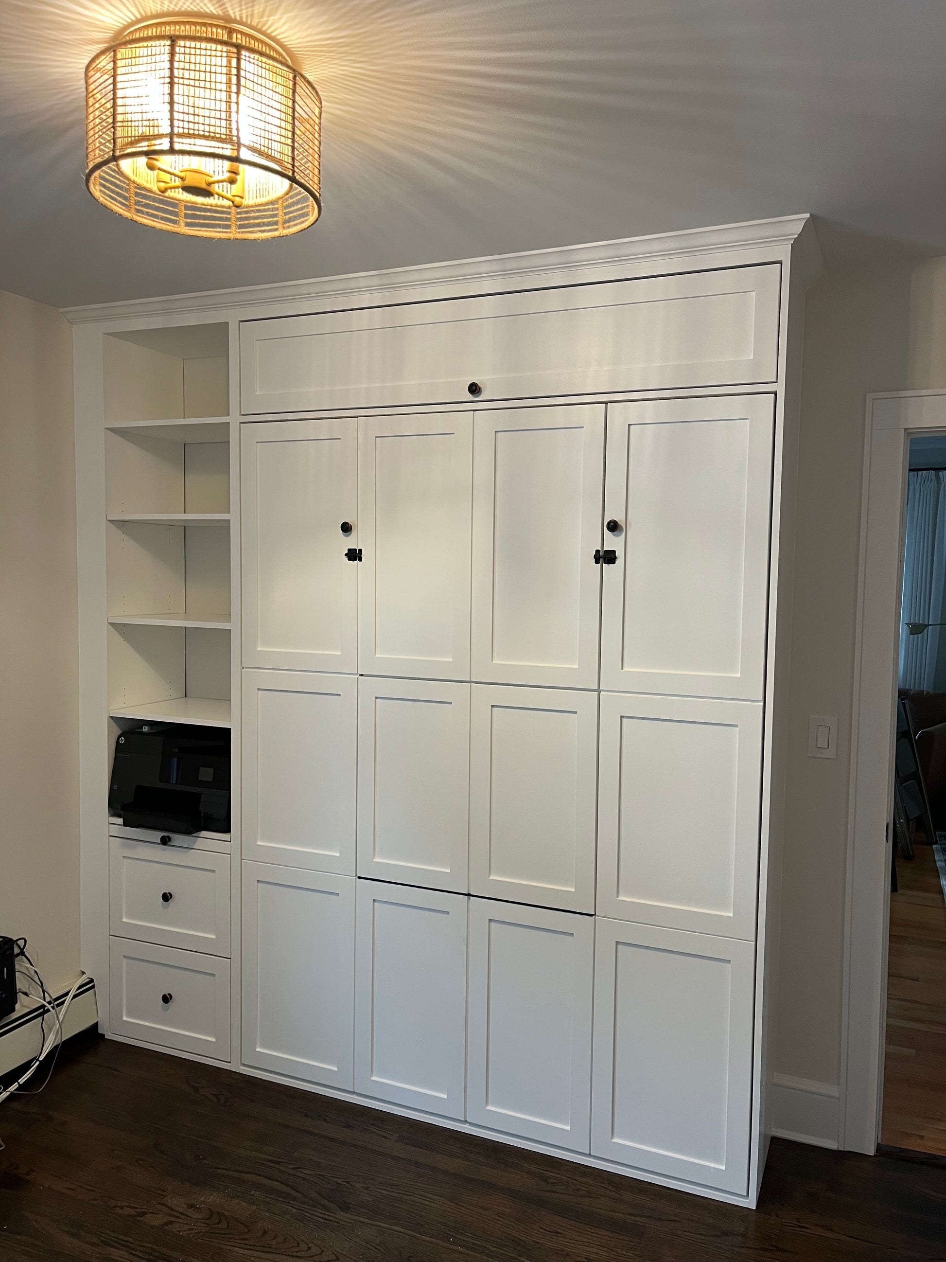 #11 Built-In Queen Size Murphy Bed with Upper and Side Storage
