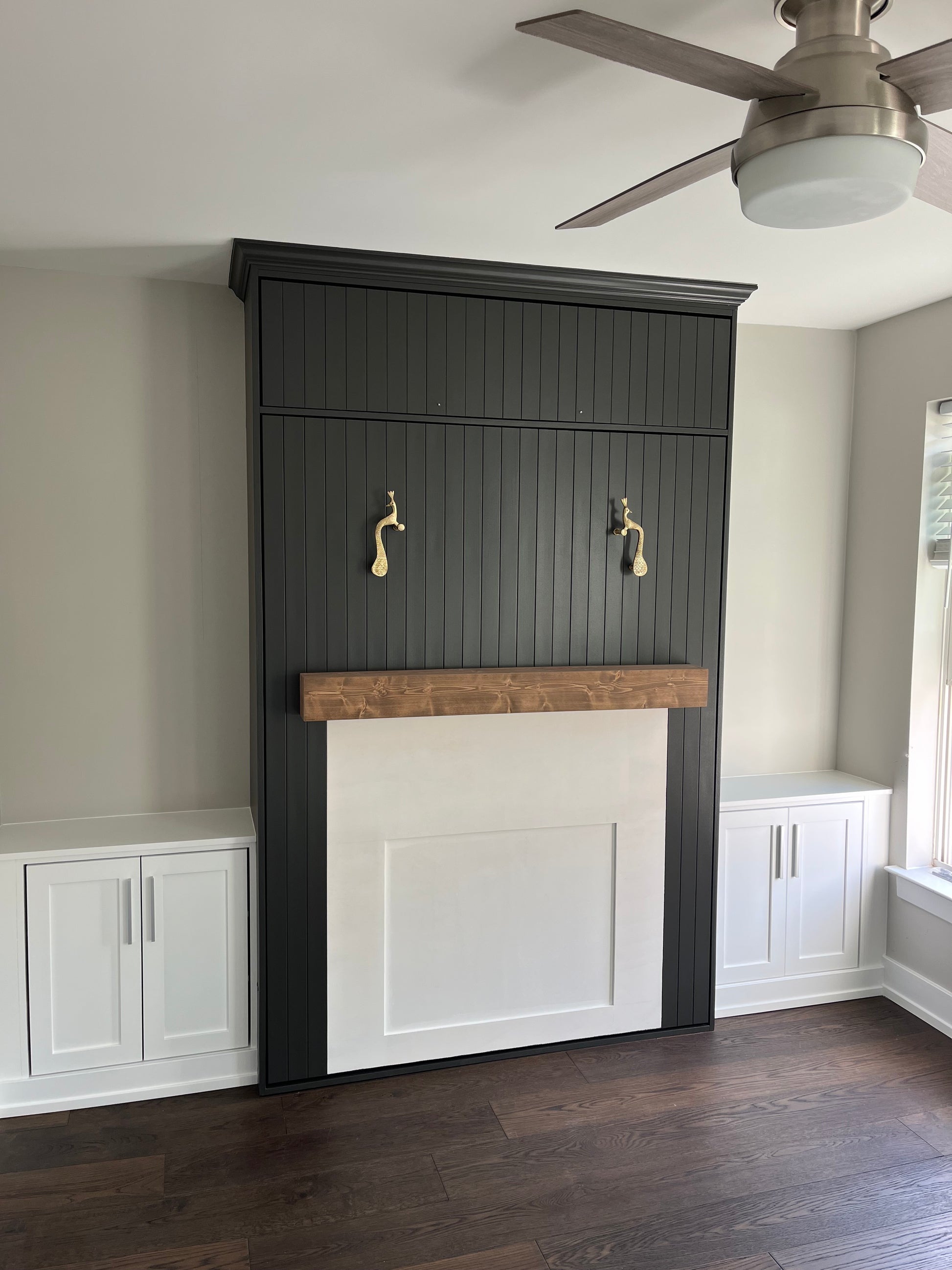 #03 Full Size Murphy Bed with Upper and Built-in Storage Cabinets