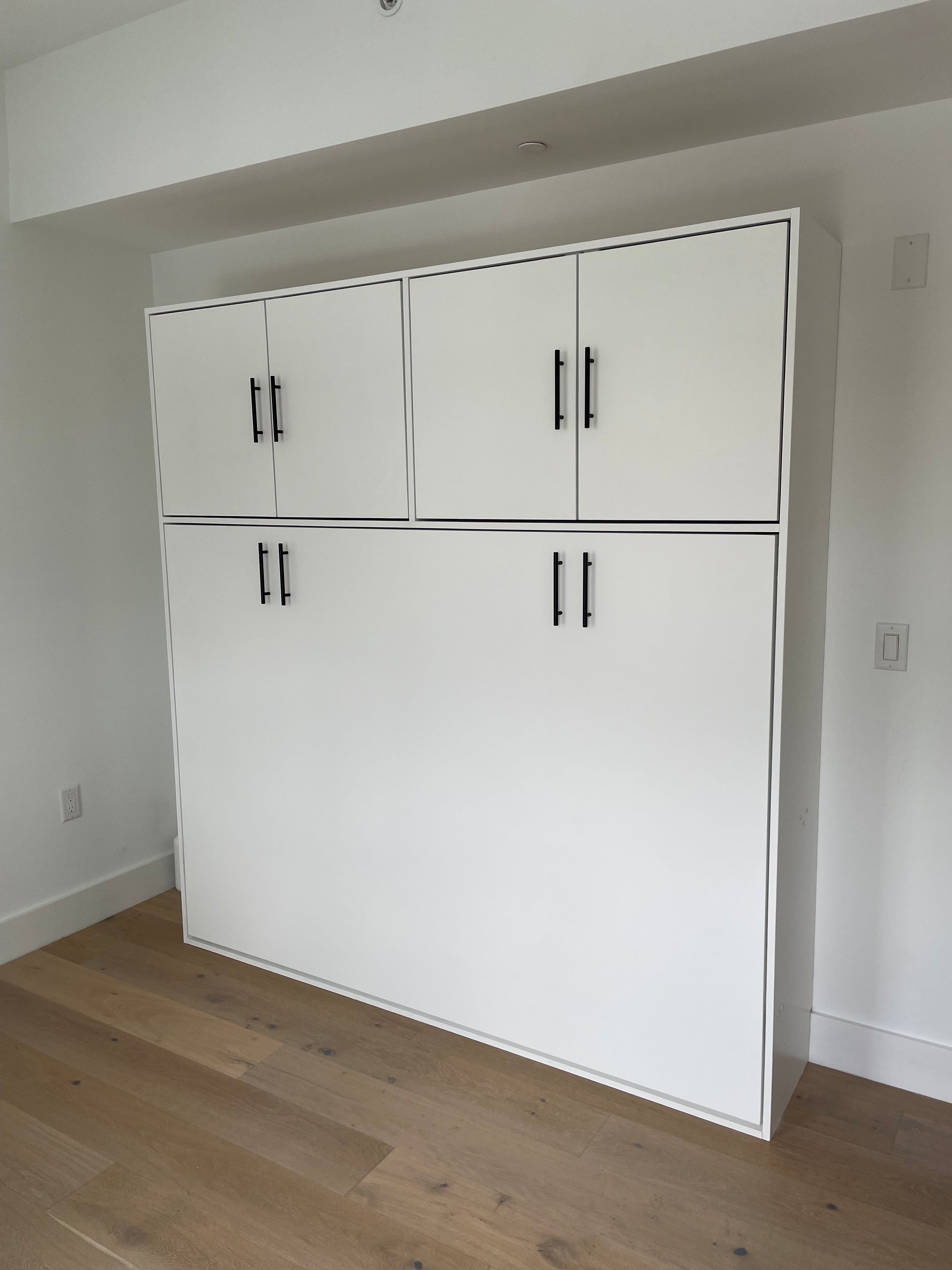 #12 Full Size Horizontal Murphy Bed with Upper Storage Cabinets